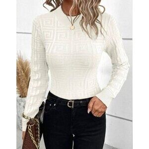 Elegant  Casual Pullovers Round Neck Sweater